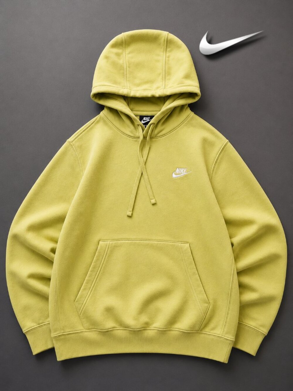 Nike Sportswear Club Fleece Pullover Hoodie Wheat Gold Men's M Swoosh